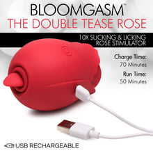 Load image into Gallery viewer, The Double Tease Rose 10X Sucking and Licking Silicone Stimulator-2