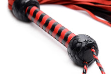 Load image into Gallery viewer, Isabella Sinclaire Black and Red Suede Flogger