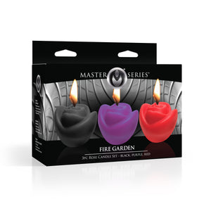 Fire Garden 3pc Rose Candle Set-6