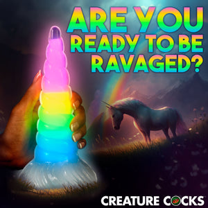 Uni-Glow Glow-In-The-Dark Rainbow Silicone Dildo-2