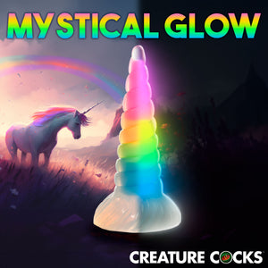 Uni-Glow Glow-In-The-Dark Rainbow Silicone Dildo-4