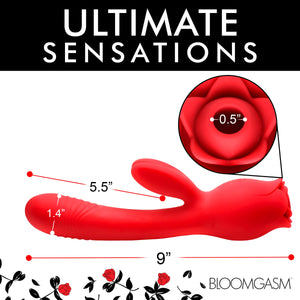 Blooming Bunny Sucking and Thrusting Silicone Rabbit Vibrator-2