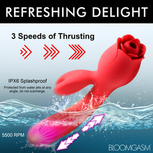 Blooming Bunny Sucking and Thrusting Silicone Rabbit Vibrator-7