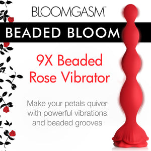 9X Beaded Bloom Silicone Rose Vibrator-1