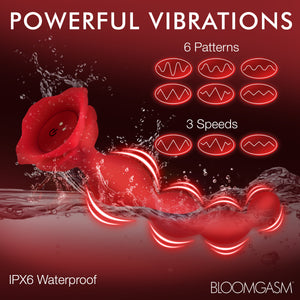 9X Beaded Bloom Silicone Rose Vibrator-5