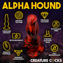 Load image into Gallery viewer, Hell Wolf Thrusting and Vibrating Silicone Dildo-4