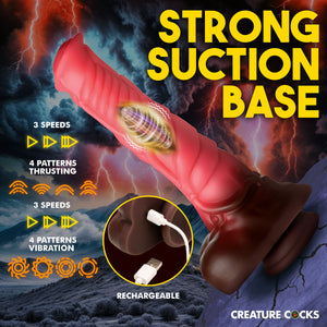 Deluxe Centaur Thrusting & Vibrating Silicone Dildo-3