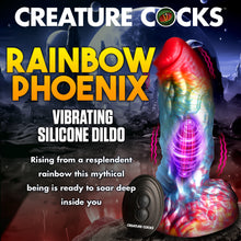 Load image into Gallery viewer, Rainbow Phoenix Vibrating Silicone Dildo with Remote-1