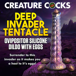 Deep Invader Tentacle Ovipositor Silicone Dildo with Eggs-1