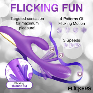 Tri Flick Silcione Flicking Rabbit Vibrator-4