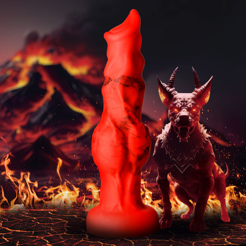 Fire Hound Silicone Dildo - Medium-0