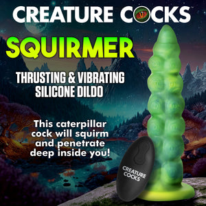 Squirmer Thrusting and Vibrating Silicone Dildo-1