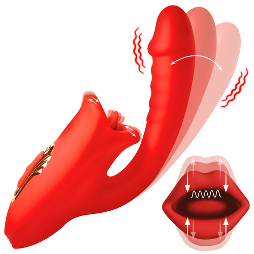 Deep Kiss Silicone Licking Rabbit Vibrator-0