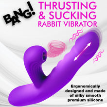 Load image into Gallery viewer, Thrusting and Sucking Silicone Rabbit Vibrator-1