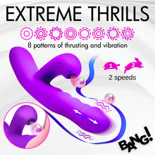 Load image into Gallery viewer, Thrusting and Sucking Silicone Rabbit Vibrator-2