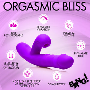 Thrusting and Sucking Silicone Rabbit Vibrator-4