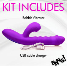 Load image into Gallery viewer, Thrusting and Sucking Silicone Rabbit Vibrator-6