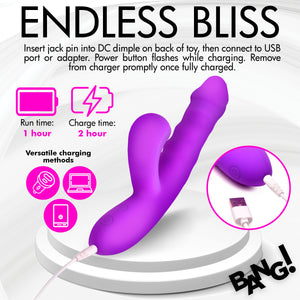 Thrusting and Sucking Silicone Rabbit Vibrator-5