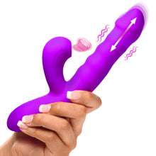 Load image into Gallery viewer, Thrusting and Sucking Silicone Rabbit Vibrator-0