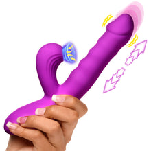 Load image into Gallery viewer, Thrust Wave Thrusting and Sucking Silicone Rabbit Vibrator-0