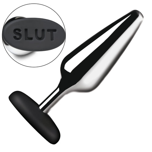 Butt Slut Metal & Silicone Butt Plug-0