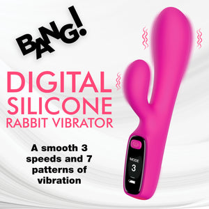 Silicone Rabbit Vibrator with Digital Display-1