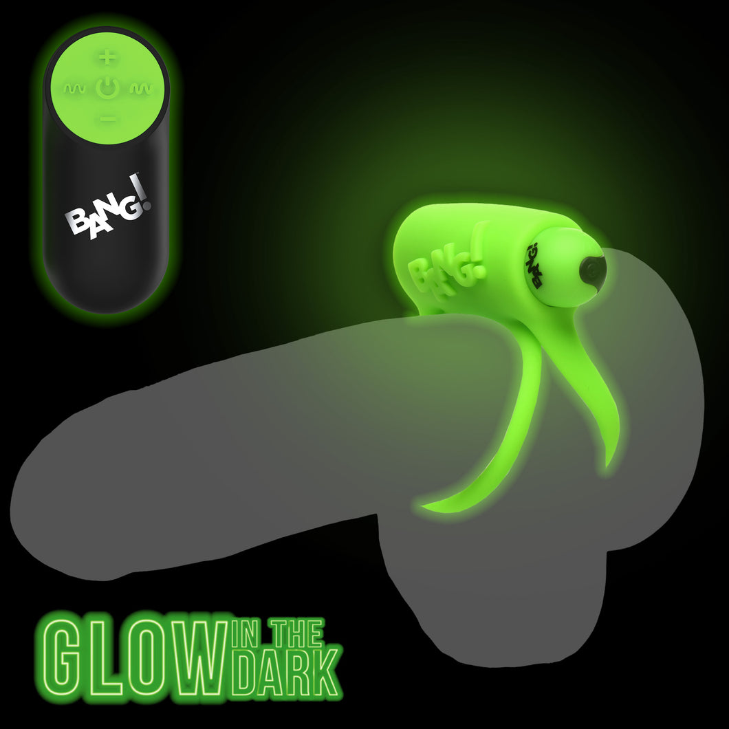 Glow-in-the-Dark Silicone Vibrating Cock Ring-0