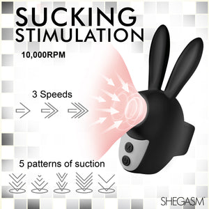 Sucky Bunny Clit Stimulator - Black-2