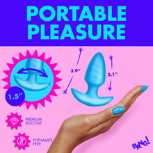 Load image into Gallery viewer, Rotating and Vibrating Silicone Butt Plug - Blue-4