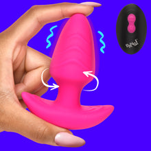 Load image into Gallery viewer, Rotating and Vibrating Silicone Butt Plug - Pink-0