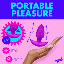 Load image into Gallery viewer, Rotating and Vibrating Silicone Butt Plug - Purple-3