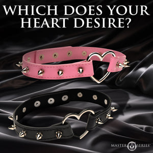 Spiked Heart Choker - Black-5