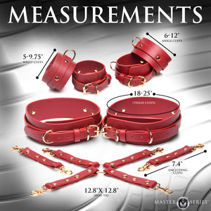 Crimson Captive Thigh, Wrist and Ankle Hog Tie Restraints-5