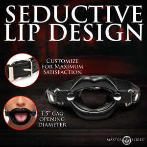 Juicy Lips Silicone Open Mouth Gag - Black-2