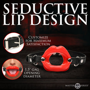 Juicy Lips Silicone Open Mouth Gag - Red-2