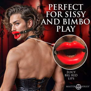 Juicy Lips Silicone Open Mouth Gag - Red-3