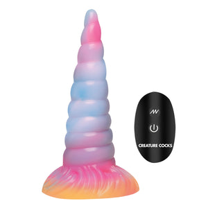 Unicorn Glow-in-the-Dark Vibrating Silicone Dildo-4