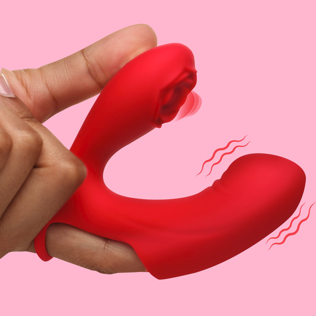 Rose Touch Pulsing Silicone Finger Vibrator-0