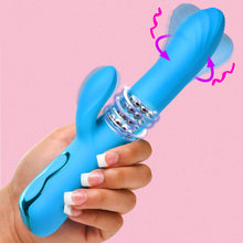 Load image into Gallery viewer, Rotating Beaded Silicone Rabbit Vibrator-0