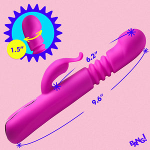 Thrusting Silicone Rabbit Vibrator-4