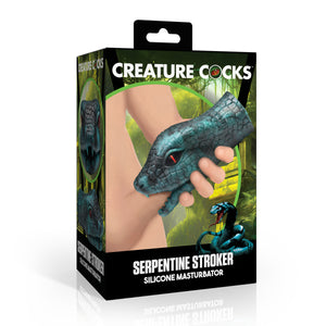 Serpentine Stroker Silicone Masturbator - Green-4