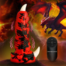 Load image into Gallery viewer, Red Talon Vibrating Silicone Dildo-0