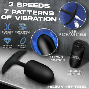 Vibrating XL Weighted Silicone Anal Plug-1