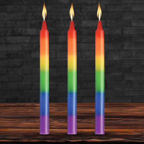 Pride Candles Rainbow Drip Candle Set of 3-0