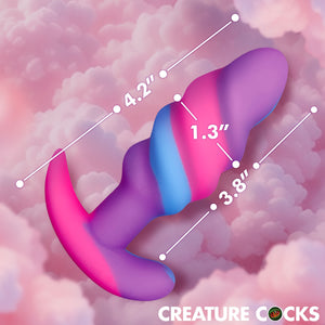 Unicorn Swirl Silicone Butt Plug - Small-2