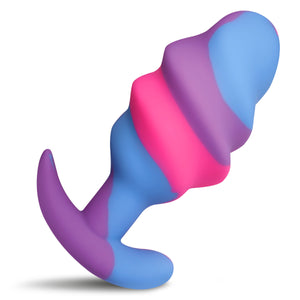 Unicorn Swirl Silicone Butt Plug - Large-3