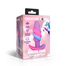 Load image into Gallery viewer, Unicorn Swirl Silicone Butt Plug - Small-4