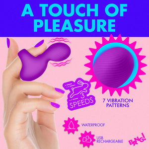 Silicone Finger Vibrator - Purple-1
