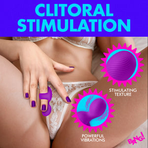 Silicone Finger Vibrator - Purple-2
