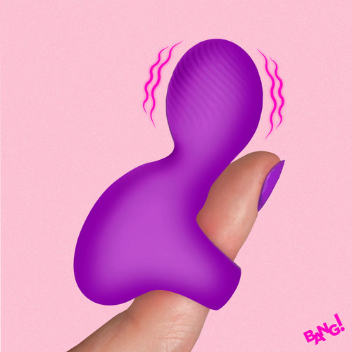 Silicone Finger Vibrator - Purple-0